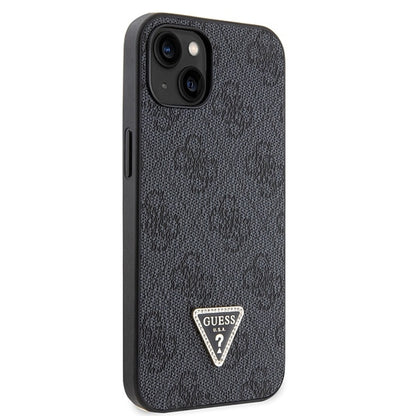 GUESS Crossbody Handy Hülle Case 4G Metall Logo für iPhone 13 / 14 / 15 Schwarz