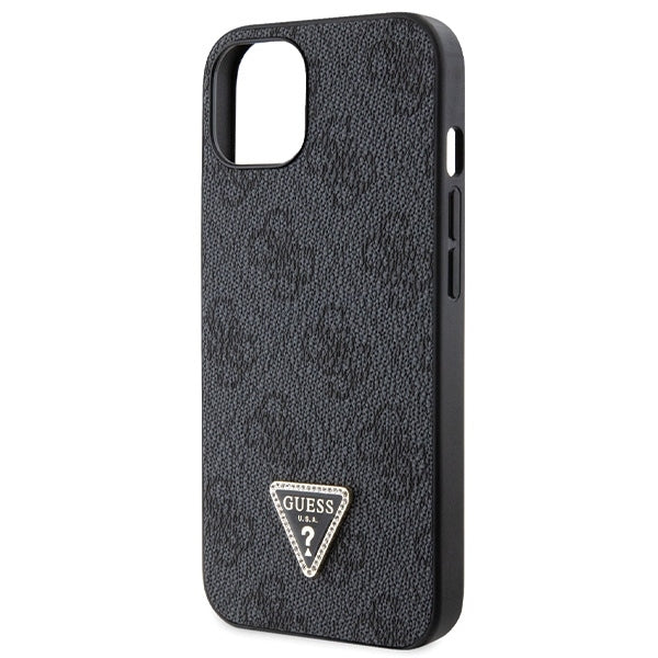 GUESS Crossbody Handy Hülle Case 4G Metall Logo für iPhone 13 / 14 / 15 Schwarz