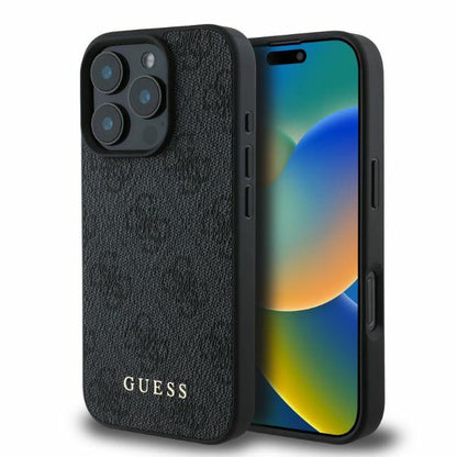 GUESS Handy Hülle 4G Classic Logo Case für iPhone 16 Pro Max Schwarz