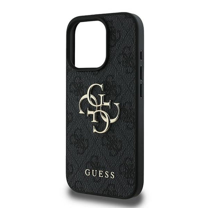 GUESS Handy Hülle 4G Big Logo Hard Case für iPhone 16 Pro Schwarz
