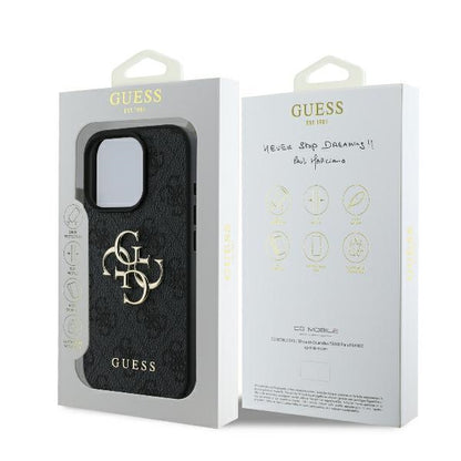 GUESS Handy Hülle 4G Big Logo Hard Case für iPhone 16 Pro Max Schwarz