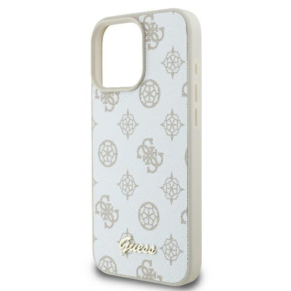 GUESS Handy Hülle Peoy Script Logo Magsafe Case für iPhone 16 Pro Weiß