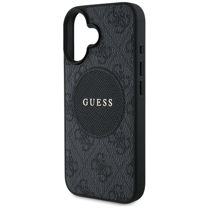 GUESS Handy Hülle Case 4G Circle Logo Magsafe für iPhone 16 Pro Max Braun