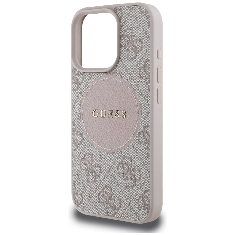 GUESS Handy Hülle Case 4G Circle Logo Magsafe für iPhone 16 Pro Rosa