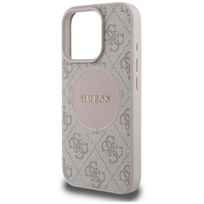 GUESS Handy Hülle Case 4G Circle Logo Magsafe für iPhone 16 Pro Rosa