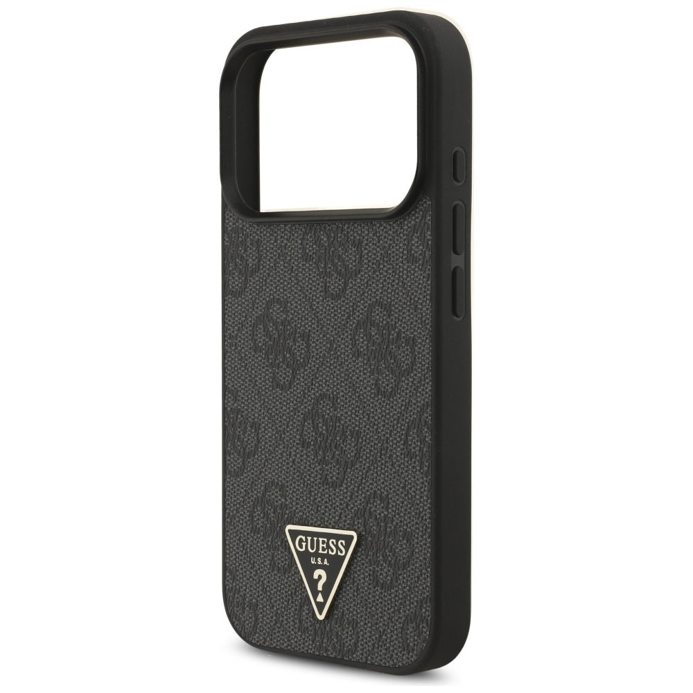 GUESS Handy Hülle 4G Strap Triangle Logo Magsafe Case für iPhone 17 Pro Schwarz