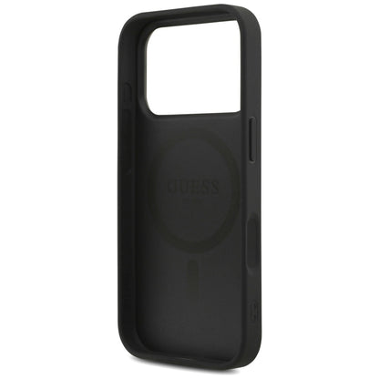 GUESS Handy Hülle 4G Strap Triangle Logo Magsafe Case für iPhone 17 Pro Schwarz