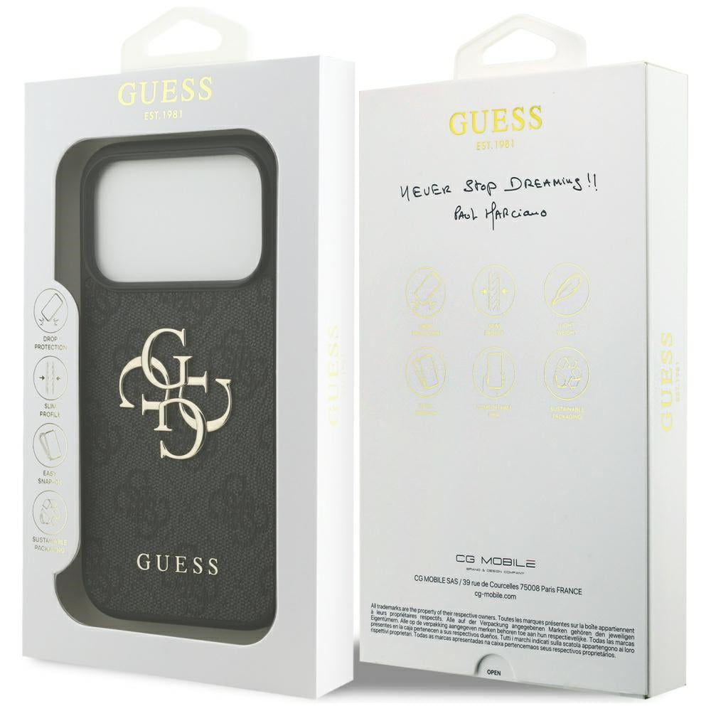 GUESS Handy Hülle Case 4G Big Logo für iPhone 17 Pro Schwarz