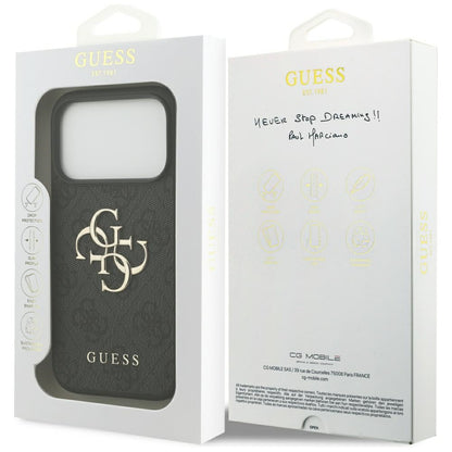 GUESS Handy Hülle Case 4G Big Logo für iPhone 17 Pro Schwarz