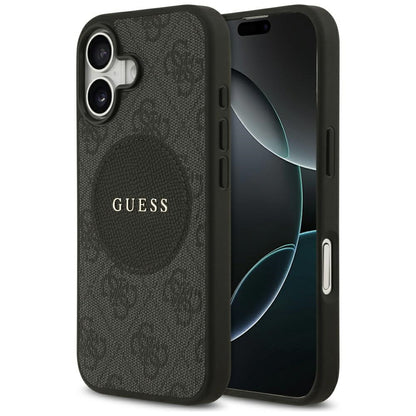 GUESS Handy Hülle Case 4G Circle Logo Magsafe für iPhone 17 Schwarz