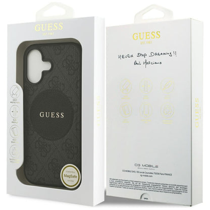 GUESS Handy Hülle Case 4G Circle Logo Magsafe für iPhone 17 Schwarz