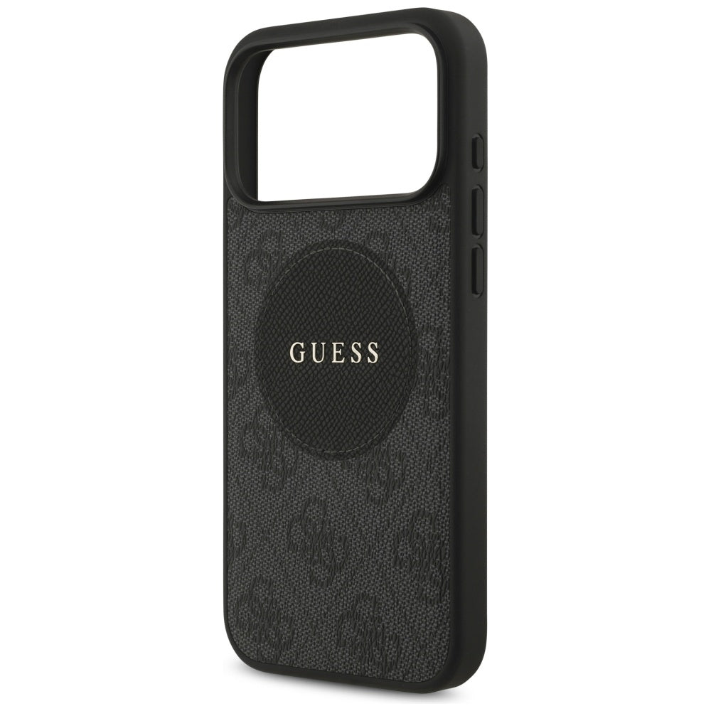 GUESS Handy Hülle Case 4G Circle Logo Magsafe für iPhone 17 Pro Max Schwarz
