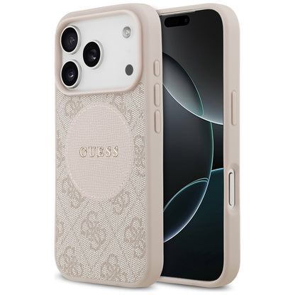 GUESS Handy Hülle Case 4G Circle Logo Magsafe für iPhone 17 Pro Rosa