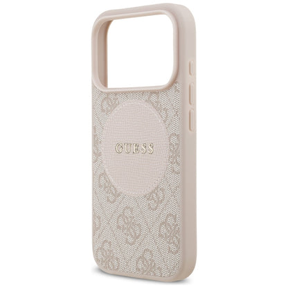GUESS Handy Hülle Case 4G Circle Logo Magsafe für iPhone 17 Pro Rosa