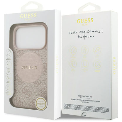 GUESS Handy Hülle Case 4G Circle Logo Magsafe für iPhone 17 Pro Rosa