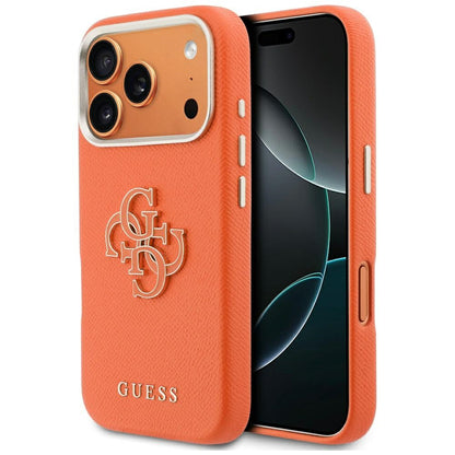 GUESS Handy Hülle FW Resin Logo Case für iPhone 17 Pro Orange
