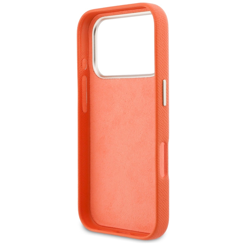 GUESS Handy Hülle FW Resin Logo Case für iPhone 17 Pro Orange