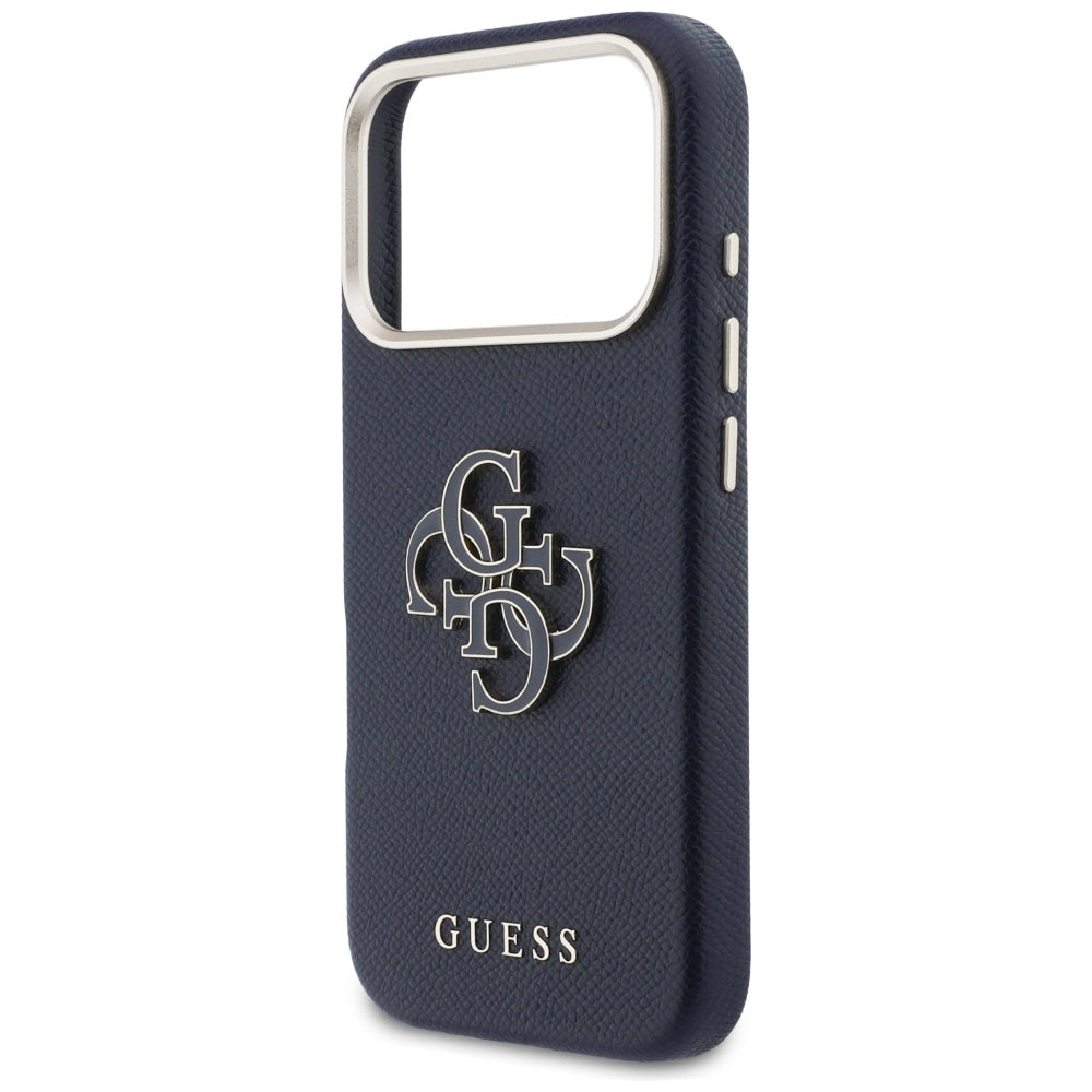 GUESS Handy Hülle FW Resin Logo Case für iPhone 17 Pro Max Blau