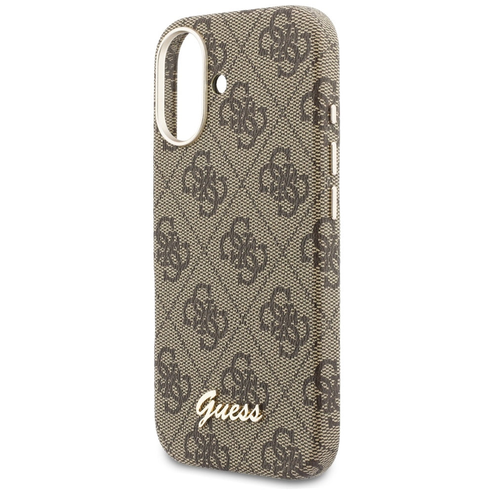 GUESS Handy Hülle 4G Script Magsafe Case für iPhone 17 Braun
