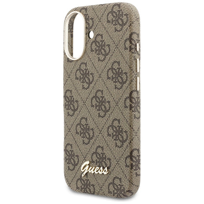 GUESS Handy Hülle 4G Script Magsafe Case für iPhone 17 Braun