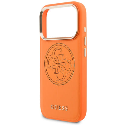 GUESS Handy Hülle Perforated 4G Magsafe Case für iPhone 17 Pro Orange