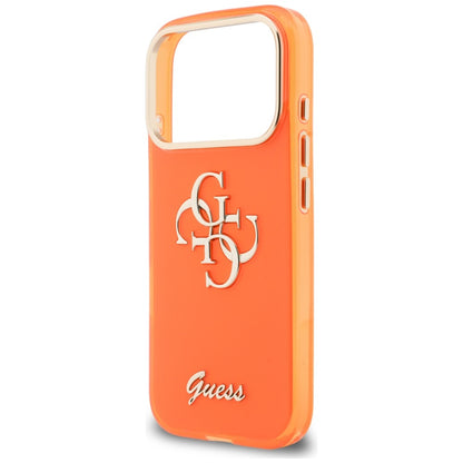 GUESS Handy Hülle IML 4G Script Metall Logo Case für iPhone 17 Pro Max Orange