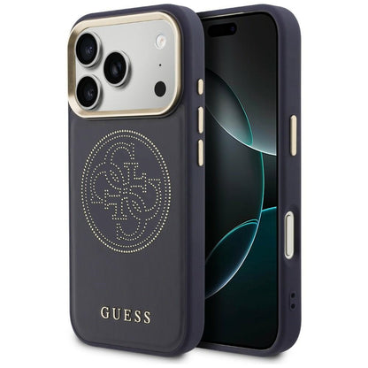 GUESS Handy Hülle Perforated 4G Magsafe Case für iPhone 17 Pro Max Blau
