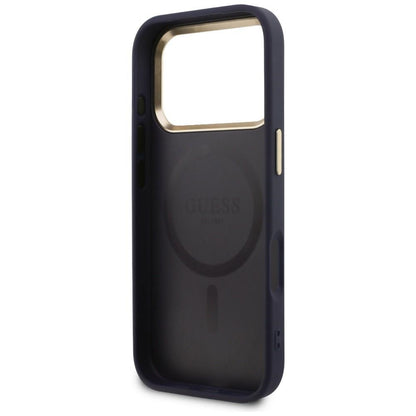 GUESS Handy Hülle Perforated 4G Magsafe Case für iPhone 17 Pro Max Blau