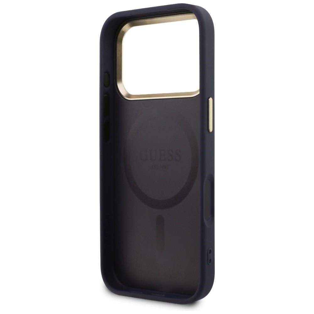 GUESS Handy Hülle Perforated 4G Magsafe Case für iPhone 17 Pro Blau