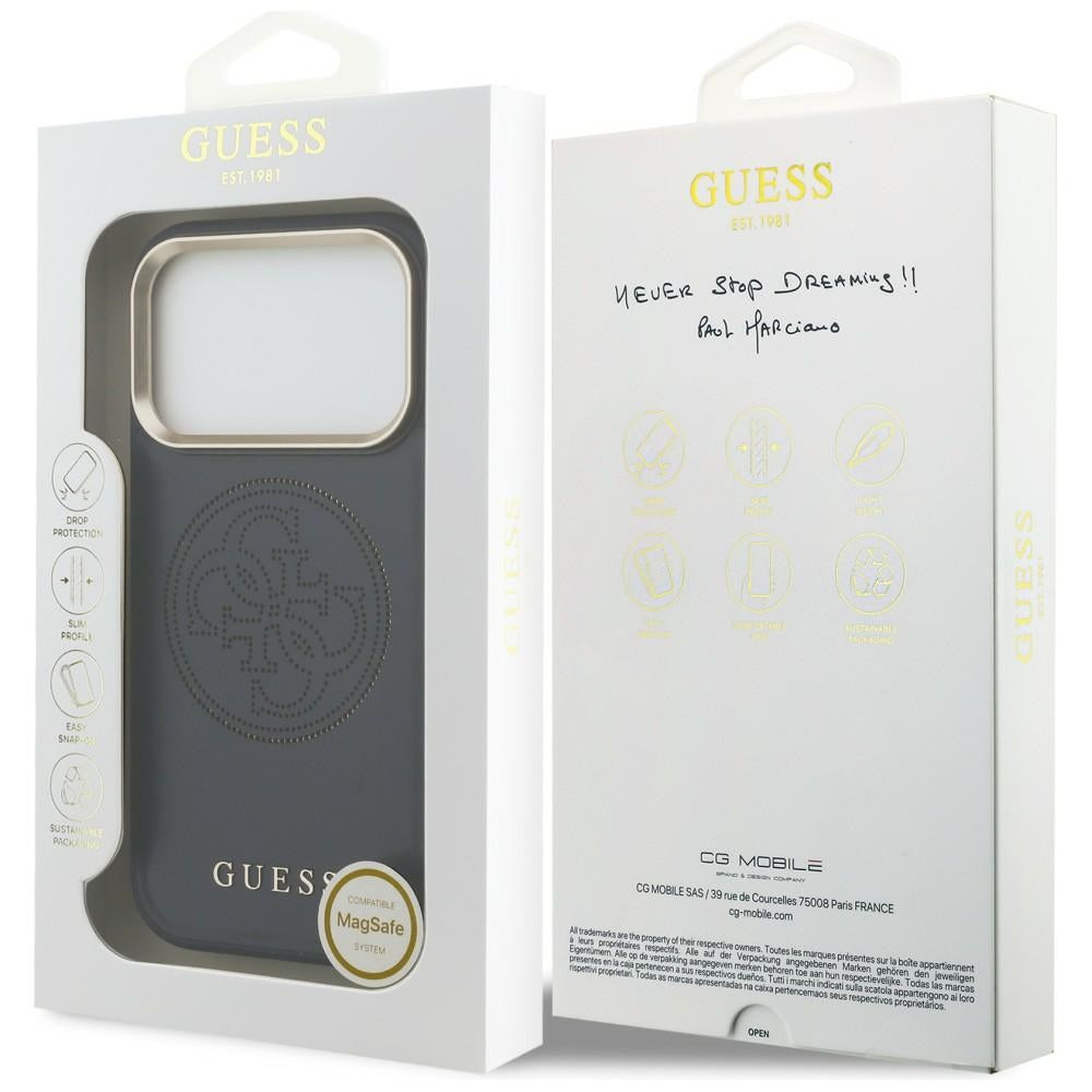 GUESS Handy Hülle Perforated 4G Magsafe Case für iPhone 17 Pro Max Blau