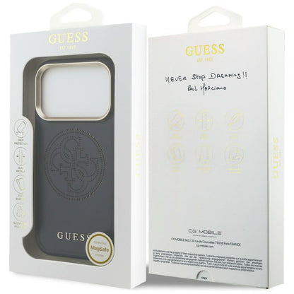 GUESS Handy Hülle Perforated 4G Magsafe Case für iPhone 17 Pro Blau
