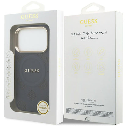 GUESS Handy Hülle Peony Hot Stamp Magsafe Case für iPhone 17 Pro Blau