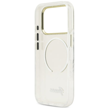 GUESS Handy Hülle IML Script Metall Magsafe Case für iPhone 17 Pro Transparent