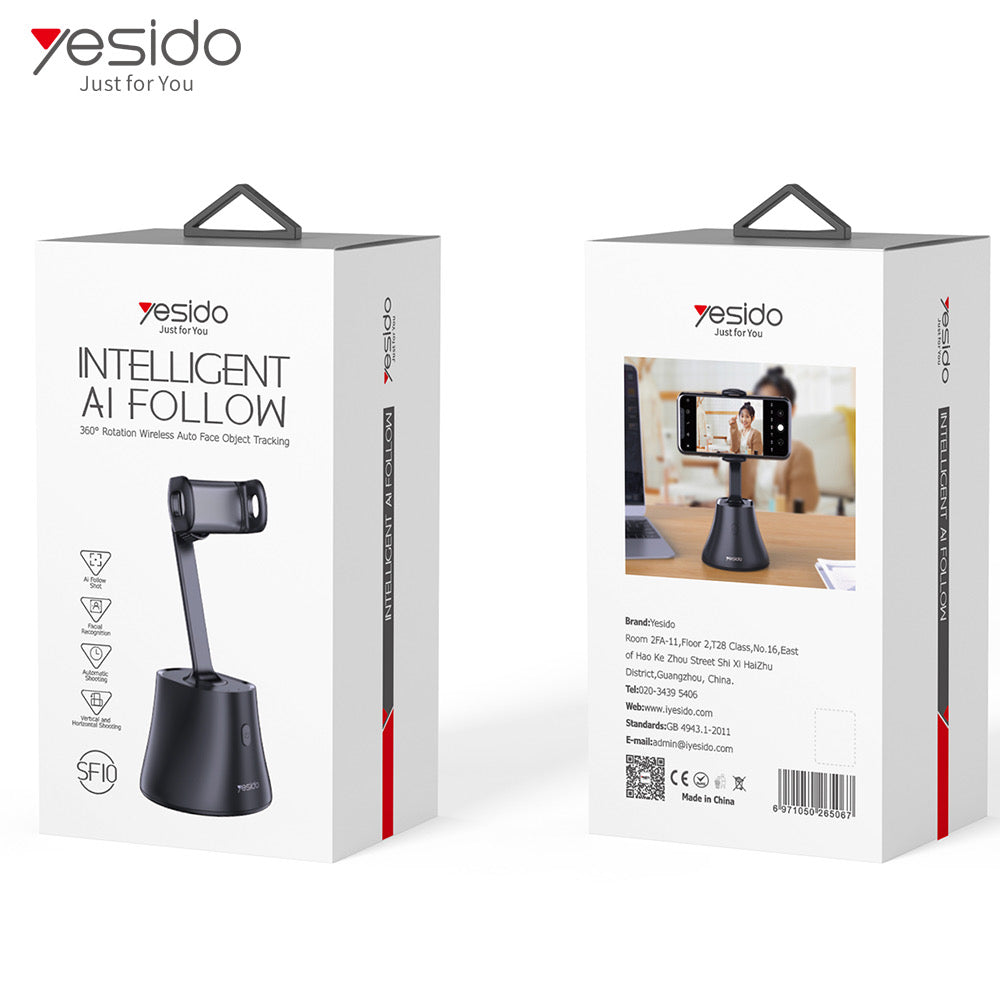 YESIDO SF10 intelligente Gesicht / Objekt Verfolgungs Handy Halterung Stand