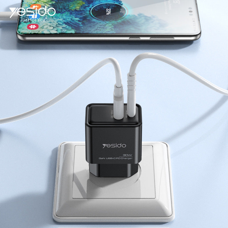 Yesido YC64 30W Typ C und USB Gan Ladegerät Adapter