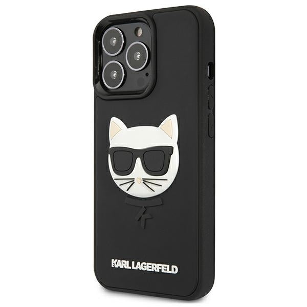 Karl Lagerfeld Handy Hülle Case 3D Rubber Choupette für iPhone 13 Pro Max Schwarz