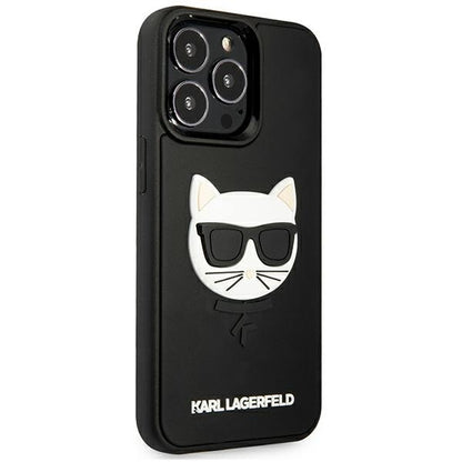 Karl Lagerfeld Handy Hülle Case 3D Rubber Choupette für iPhone 13 Pro Max Schwarz