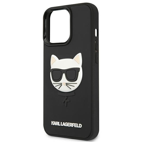 Karl Lagerfeld Handy Hülle Case 3D Rubber Choupette für iPhone 13 Pro Max Schwarz
