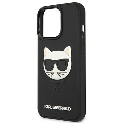 Karl Lagerfeld Handy Hülle Case 3D Rubber Choupette für iPhone 13 Pro Max Schwarz