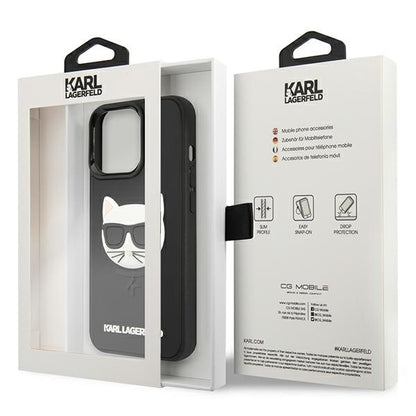 Karl Lagerfeld Handy Hülle Case 3D Rubber Choupette für iPhone 13 Pro Max Schwarz