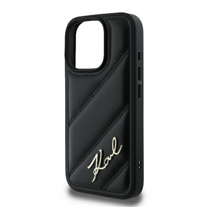 Karl Lagerfeld Handy Hülle Quilted Signature Hard Case für iPhone 16 Pro