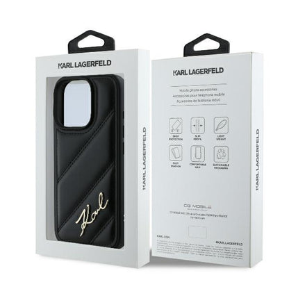 Karl Lagerfeld Handy Hülle Quilted Signature Hard Case für iPhone 16 Pro