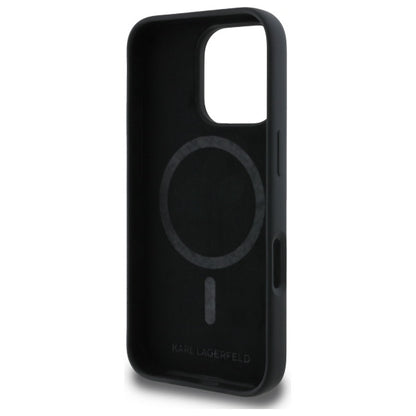 Karl Lagerfeld Handy Hülle Karl & Choupette Heads Magsafe Silikon Case für iPhone 16 Pro Max