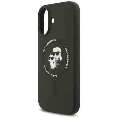 Karl Lagerfeld Handy Hülle Karl & Choupette Ring Magsafe Silikon Case für iPhone 17