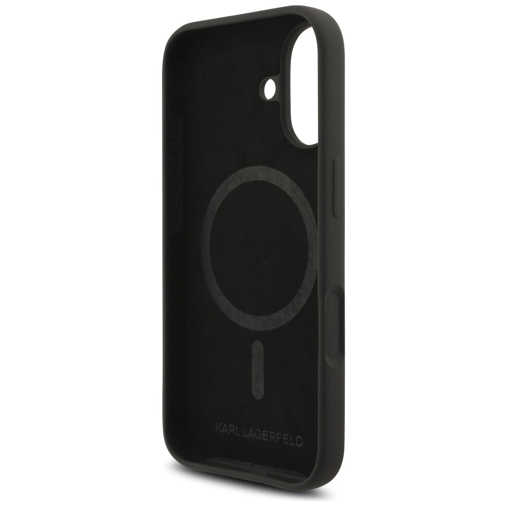 Karl Lagerfeld Handy Hülle Karl & Choupette Ring Magsafe Silikon Case für iPhone 17