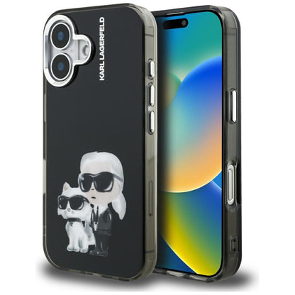 Karl Lagerfeld Handy Hülle IML Aquarelle Karl & Choupette Logo Case für iPhone 16