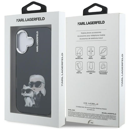 Karl Lagerfeld Handy Hülle IML Aquarelle Karl & Choupette Logo Case für iPhone 16