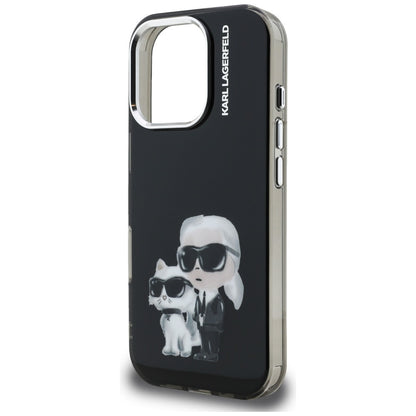 Karl Lagerfeld Handy Hülle IML Aquarelle Karl & Choupette Logo Case für iPhone 16 Pro