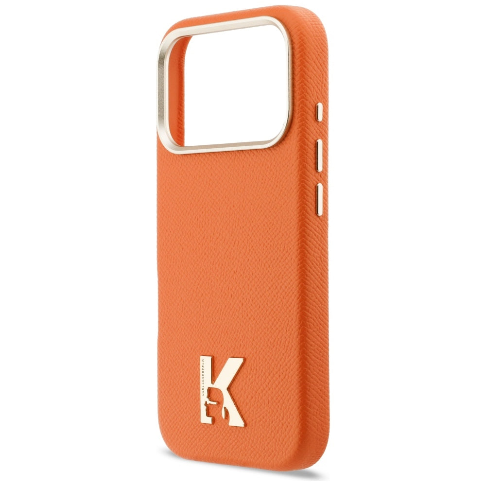 Karl Lagerfeld Handy Hülle Karl Head Logo Magsafe Case für iPhone 17 Pro Max Orange