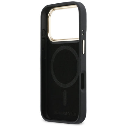 Karl Lagerfeld Handy Hülle Croco KL Script Logo Magsafe Case für iPhone 17 Pro